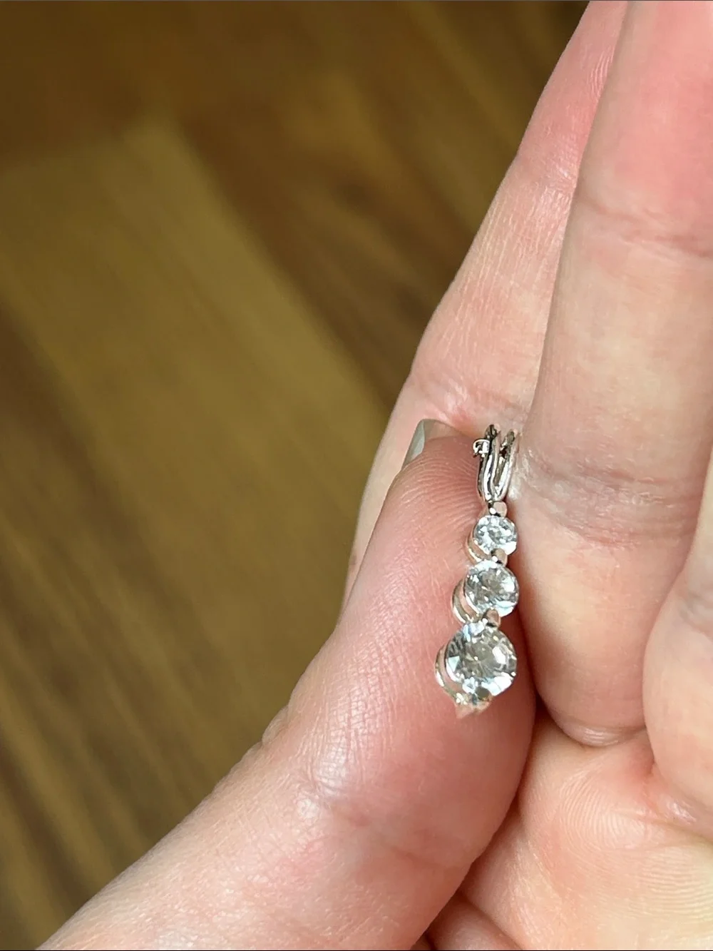 Vintage Clear Sparkly Rhinestone Necklace Sterling Silver Chain